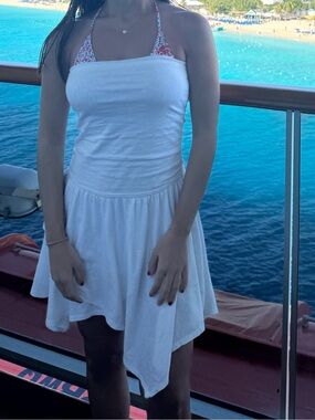 aerie White Strapless Summer Dress